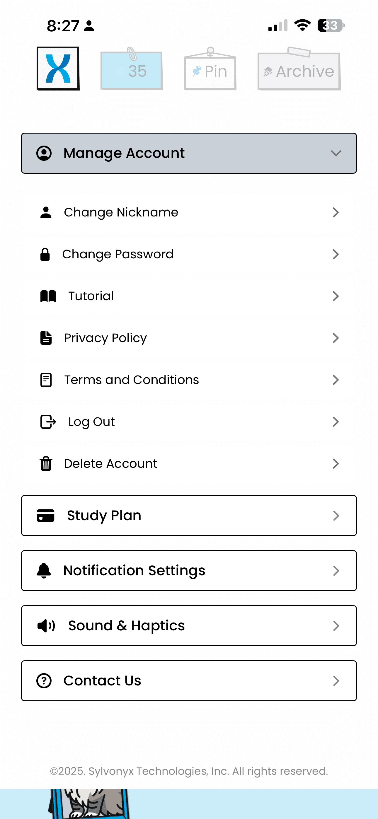 DailyFax delete account confirmation screen